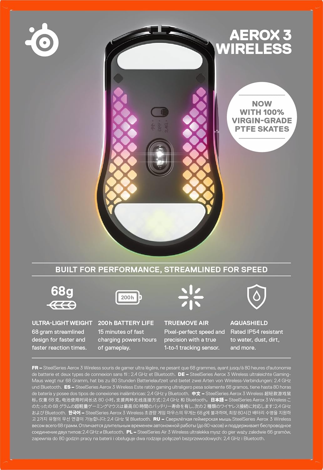 SteelSeries 62612 Aerox 3 Wireless Gaming Mouse - Onyx