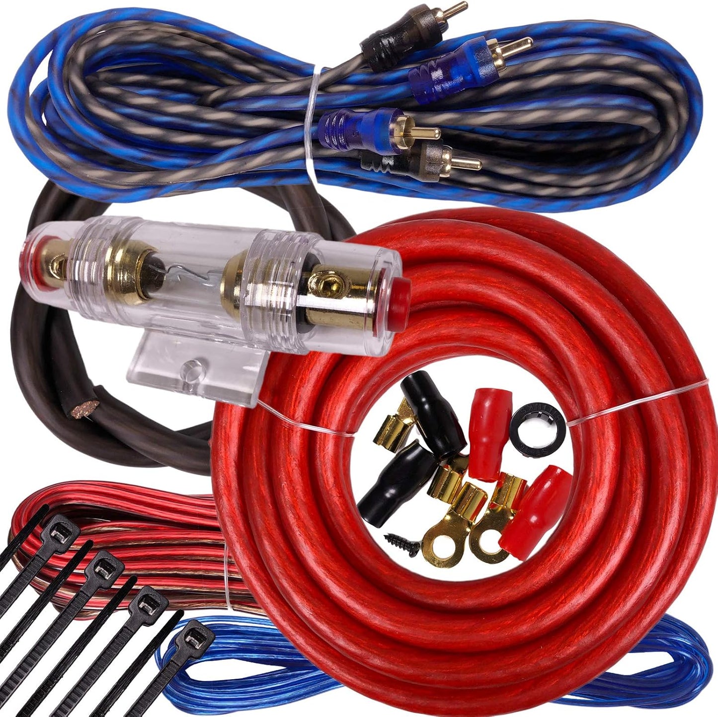 Gravity BGR-KIT4-PK3-RED-2000W 4 Gauge Amplifier Wiring Kit