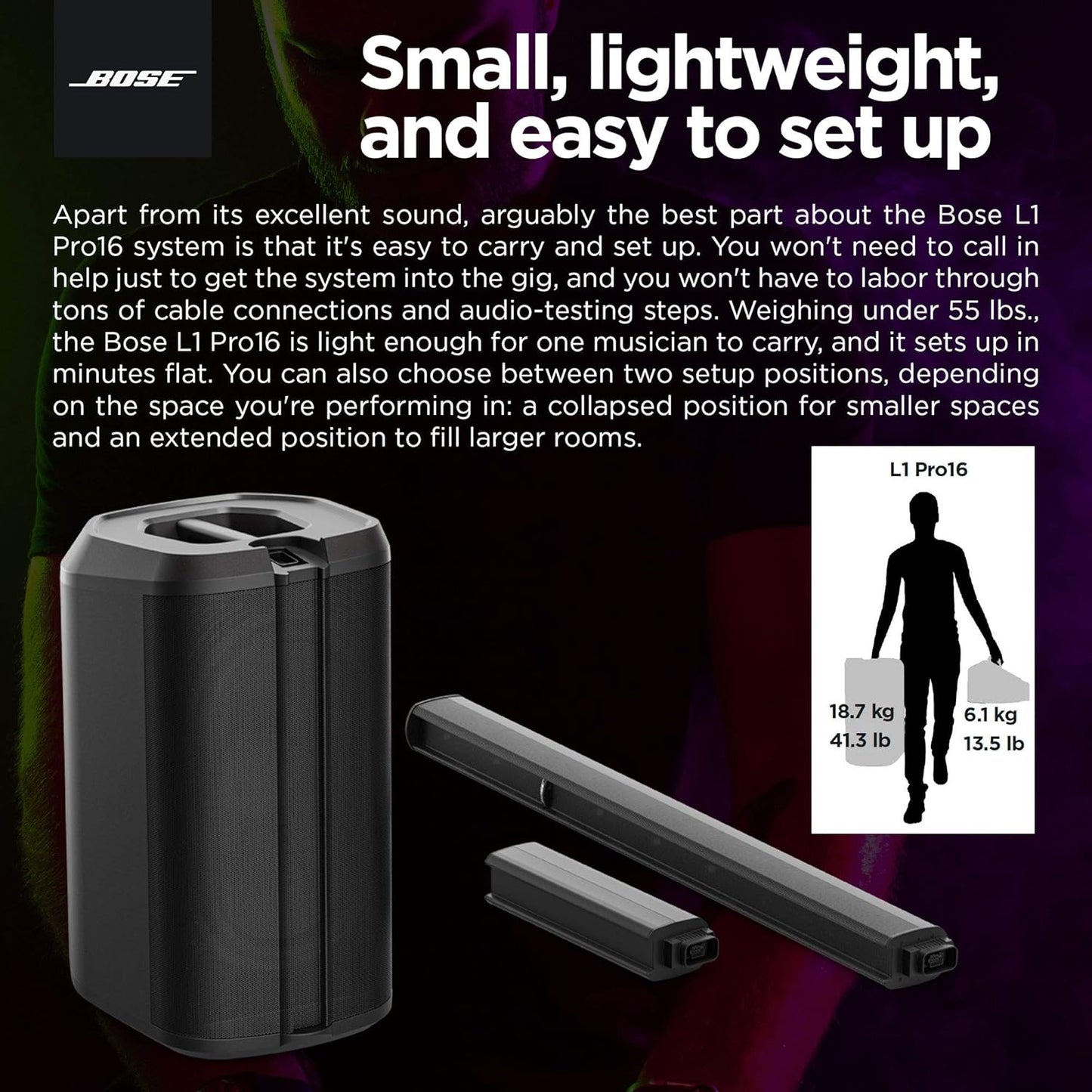 Bose 840920-1100 L1 Pro16 Portable PA System - Bluetooth Mixer