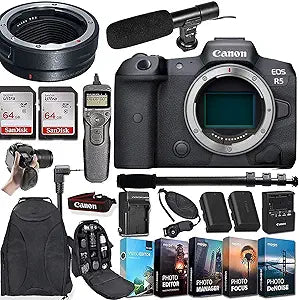 Canon EOS R5 Mirrorless Camera Body with EF-EOS R Adapter (Renewed)