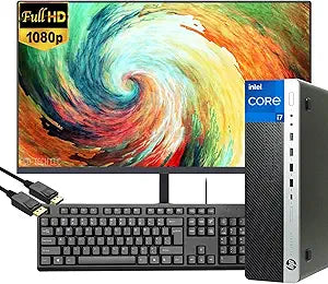 HP EliteDesk 800 G3 SFF Desktop PC w/ 21.5in Monitor Renewed