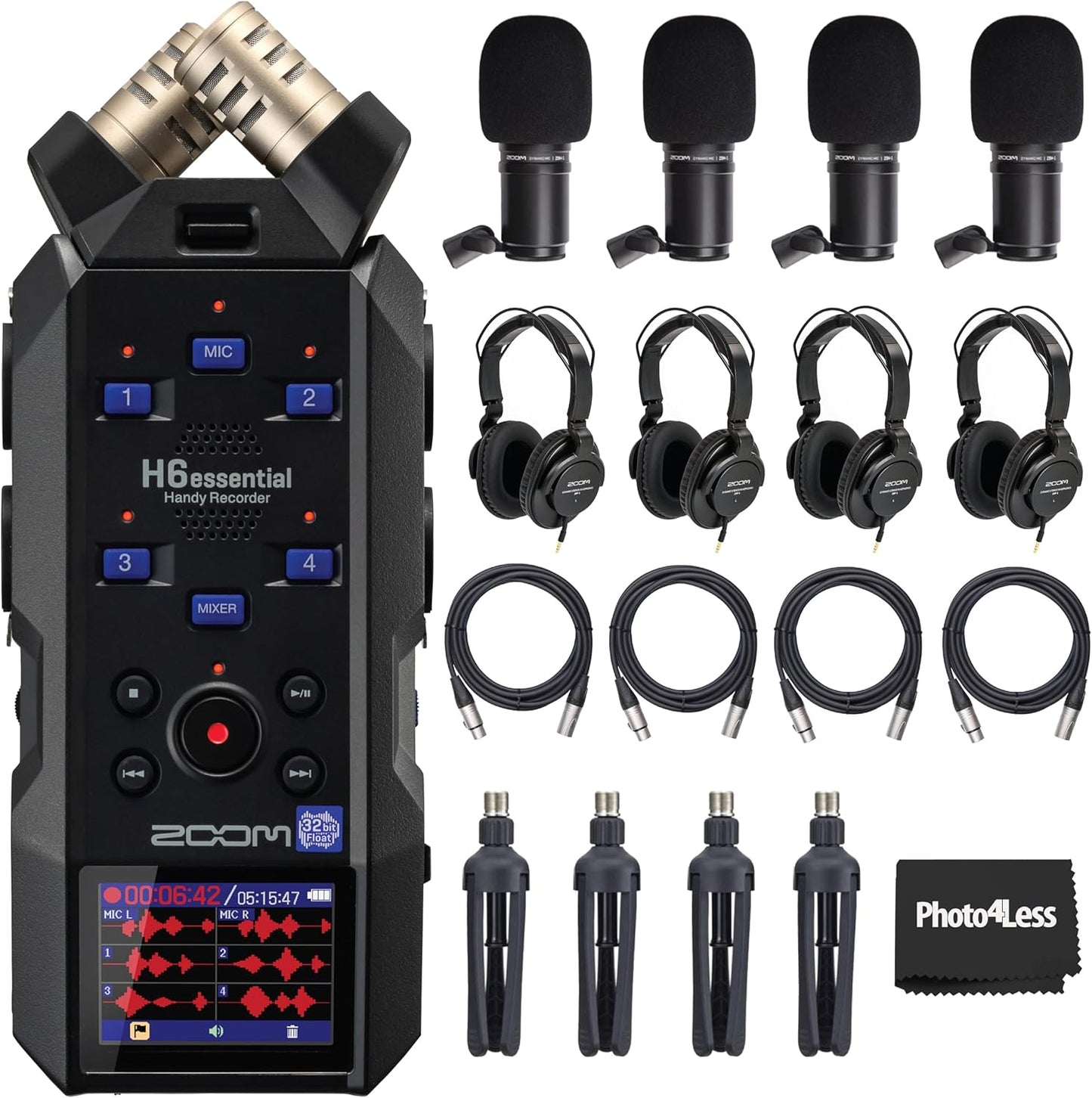 Zoom H6essential 6-Track Portable Audio Recorder Bundle