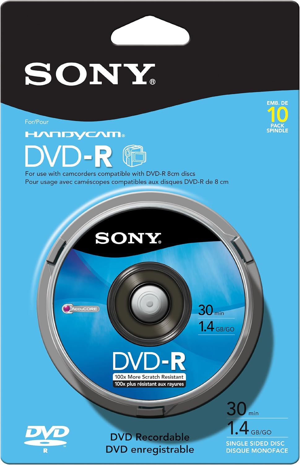 Sony 10DMR30RS1H 8cm DVD-R 10-Pack Spindle