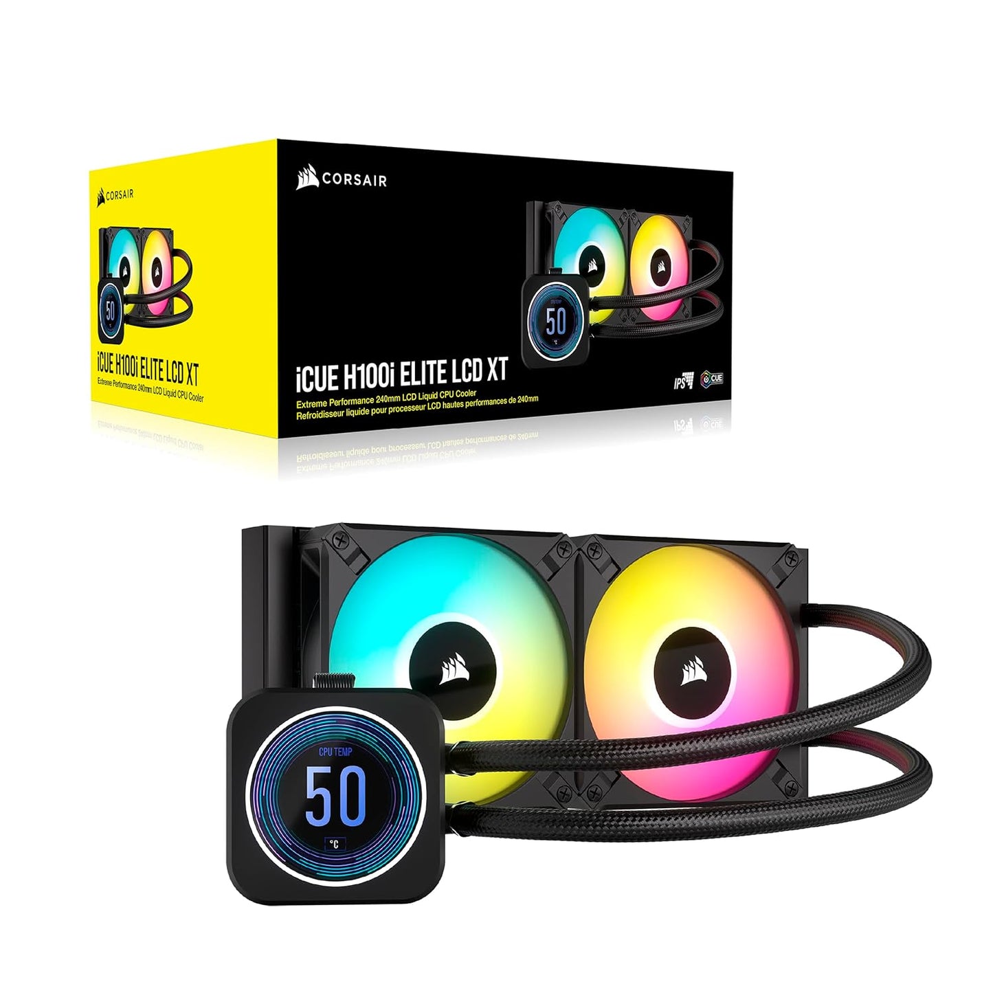 Corsair CW-9060074-WW iCUE H100i Elite LCD XT CPU Cooler