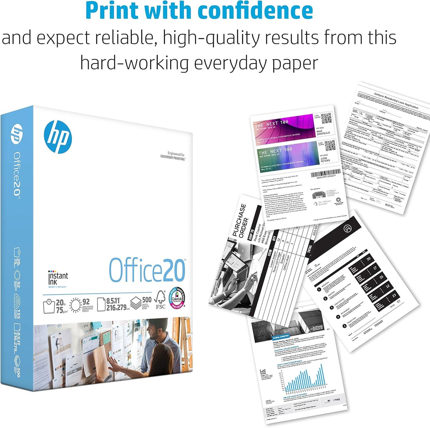 HP 112150R Office 20 lb Copy Paper - 500 Sheets