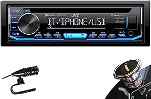 JVC KD-TD70BT+MV2 Single DIN Bluetooth Car Stereo Receiver - w/ Mobile Bracket