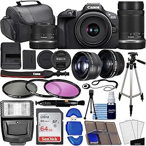 Canon EOS R100 Mirrorless Camera Lens Bundle