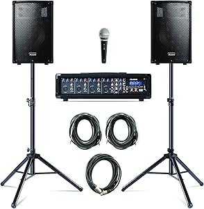Alesis PA System in a Box 280-Watt 4-Channel Complete Bundle