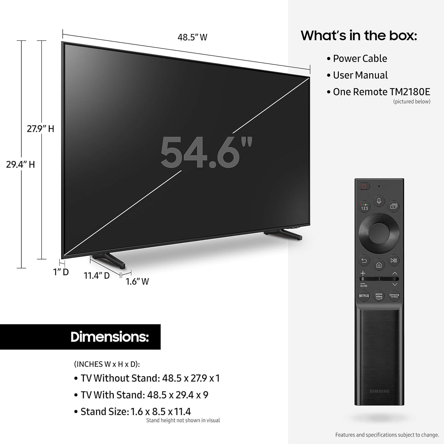 Samsung QN55Q60AA 55" QLED 4K Smart TV Bundle Used