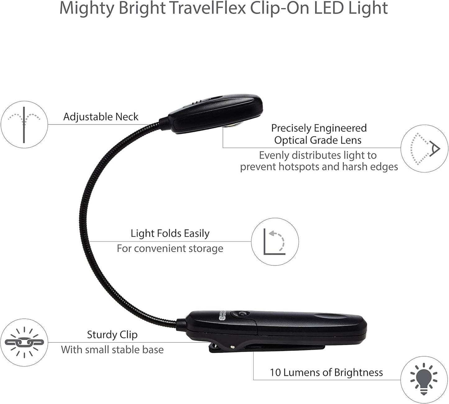 Mighty Bright 42610 TravelFlex LED Book Light Black
