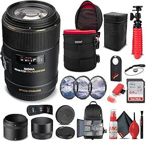 Sigma 258101 105mm Macro Lens Canon EF Bundle
