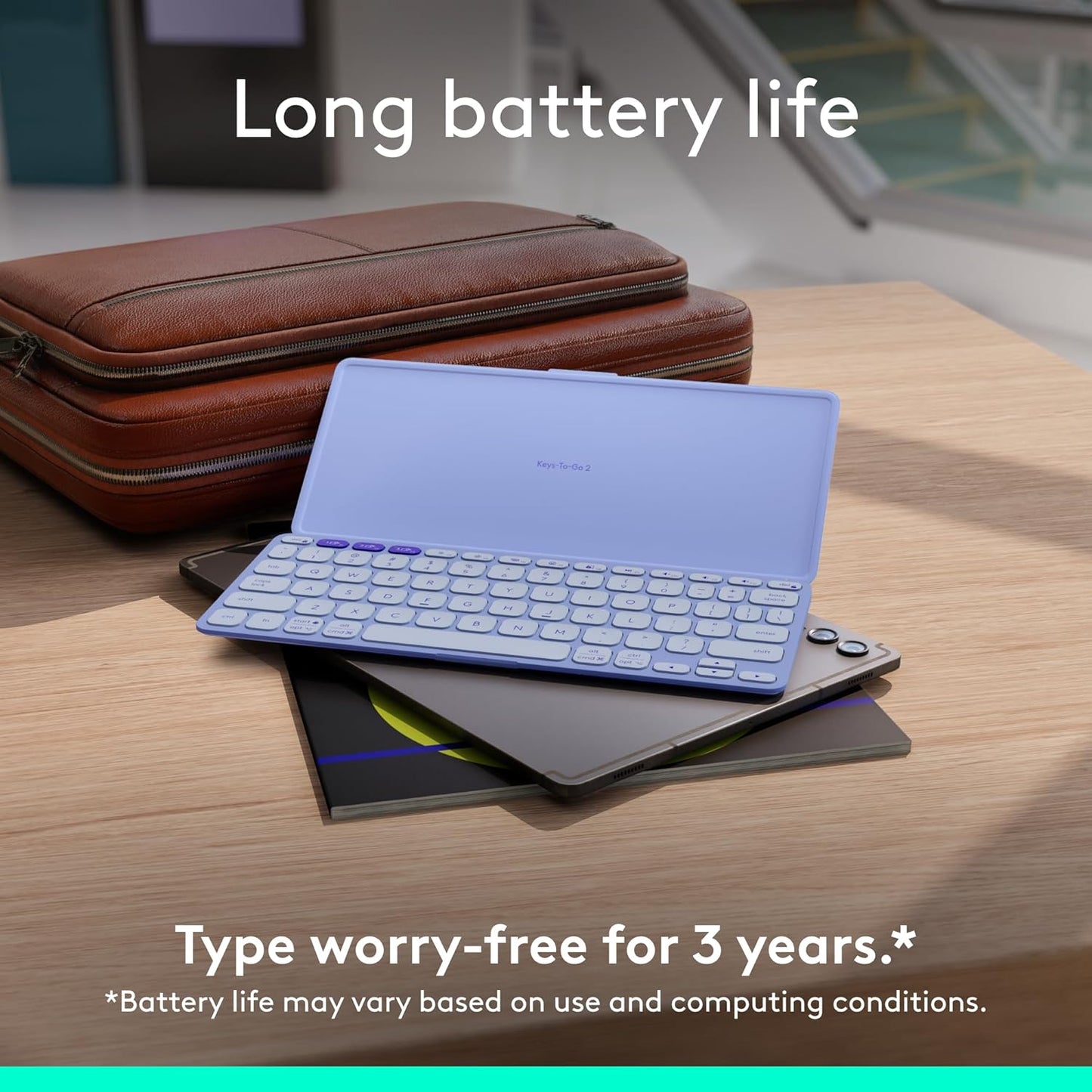 Logitech 920-012920 Keys-to-GO 2 Lilac Bluetooth Keyboard