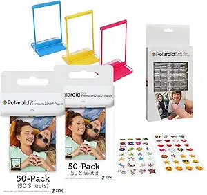 Polaroid AMZASK7Z2X350 2x3 Premium Zink Paper & Photo Clip Bundle