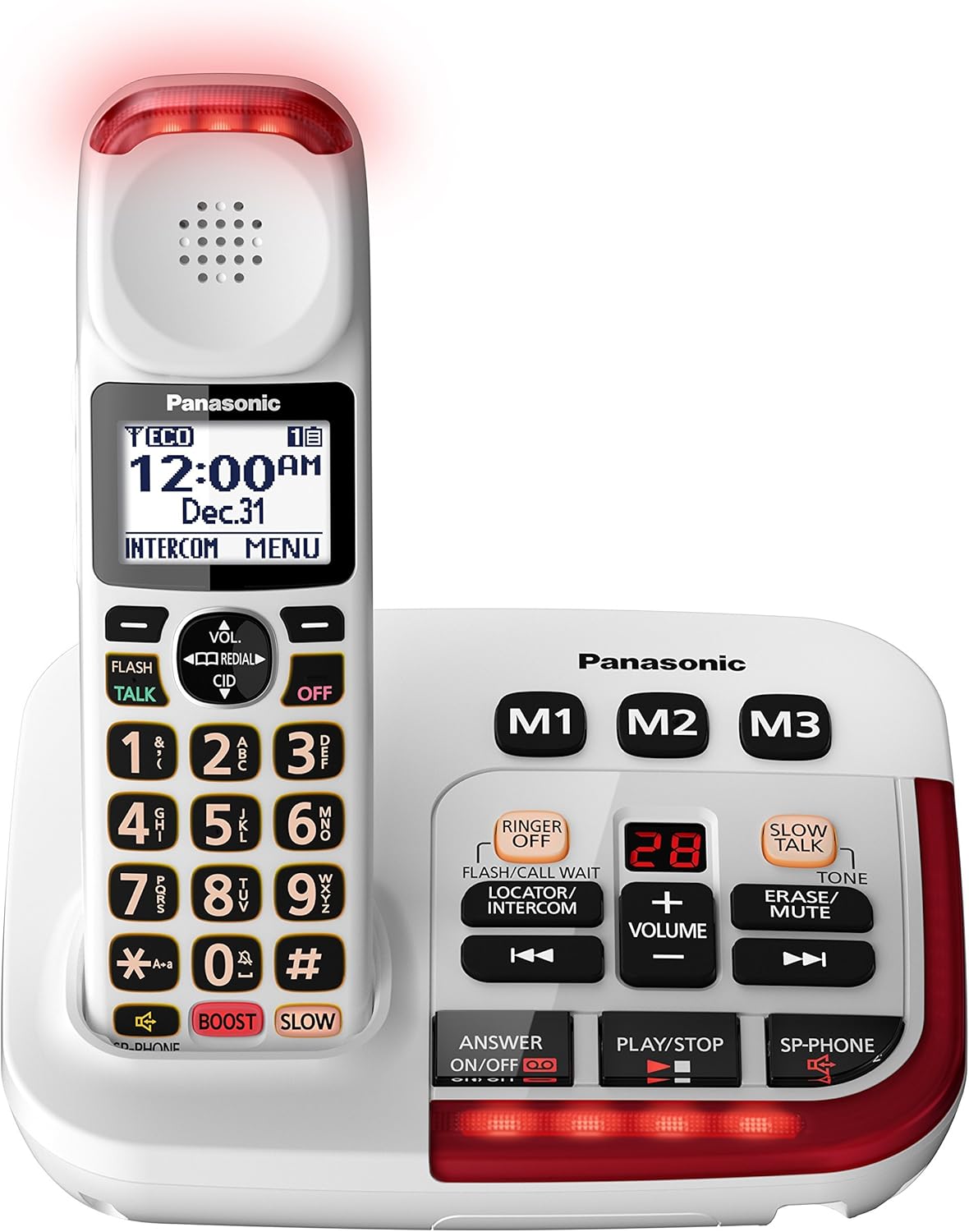 Panasonic KX-TGM420W Amplified Cordless Phone Answering Machine