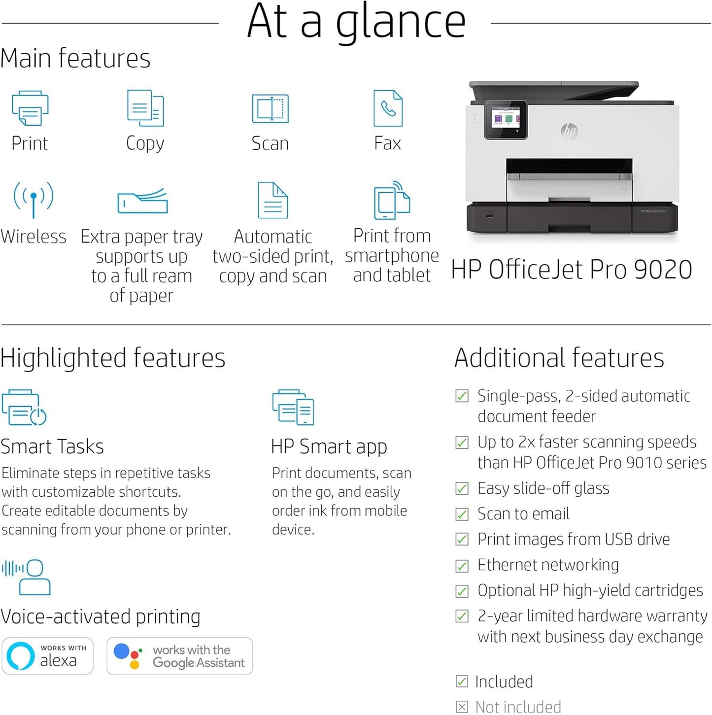 HP 1MR78A Officejet Pro 9020 Wireless Inkjet Printer (Renewed)