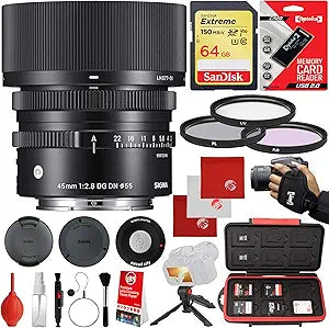 Sigma SIG360965K1 45mm f/2.8 Sony E-Mount Lens Bundle