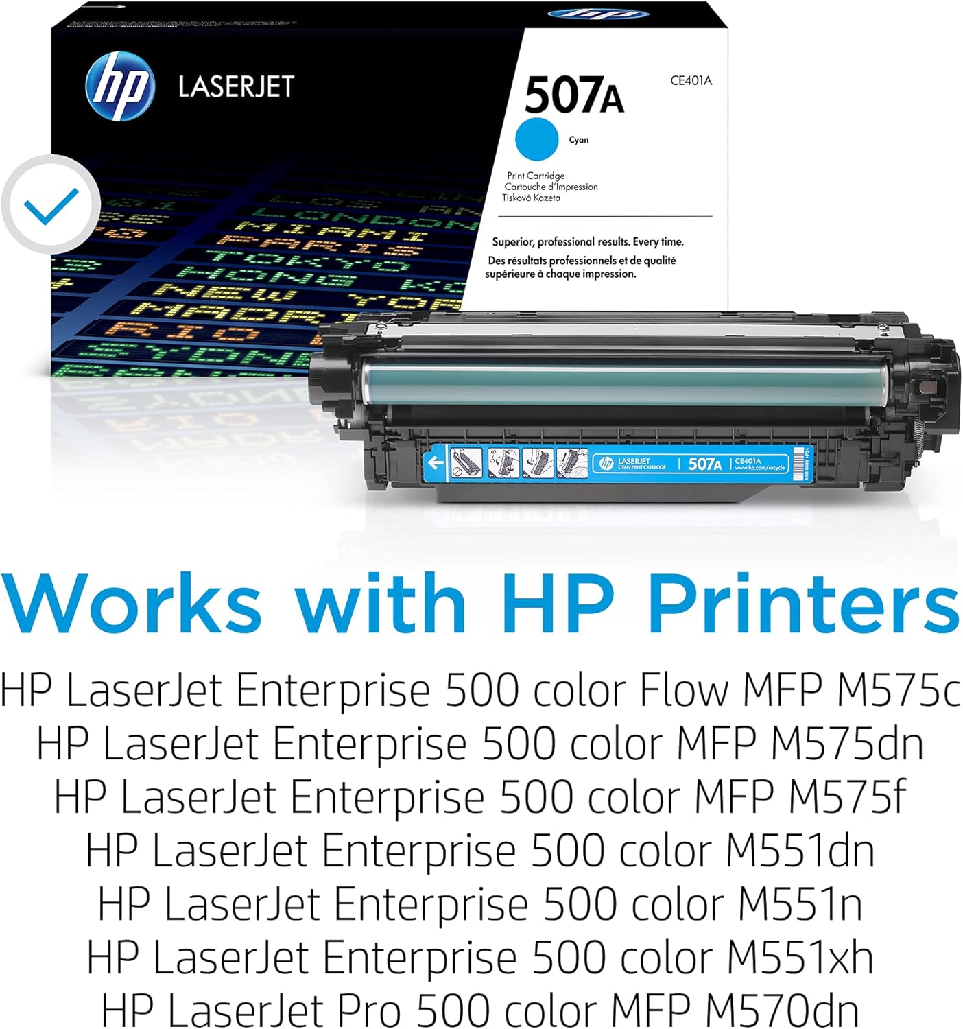 HP CE401A 507A Cyan Toner Cartridge LaserJet Printer
