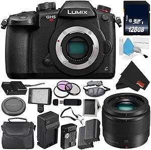 Panasonic Lumix DC GH5S Mirrorless Camera 25mm Lens Bundle