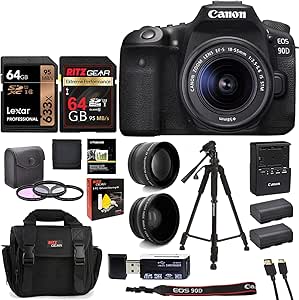 Canon 90d DSLR Camera with 18-55mm Lens Bundle
