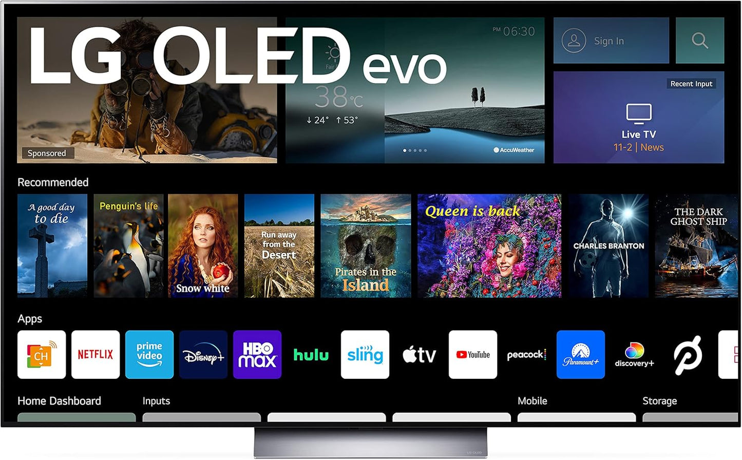 LG CRT2LGOLED65C2PUARB 65-Inch OLED evo 4K TV