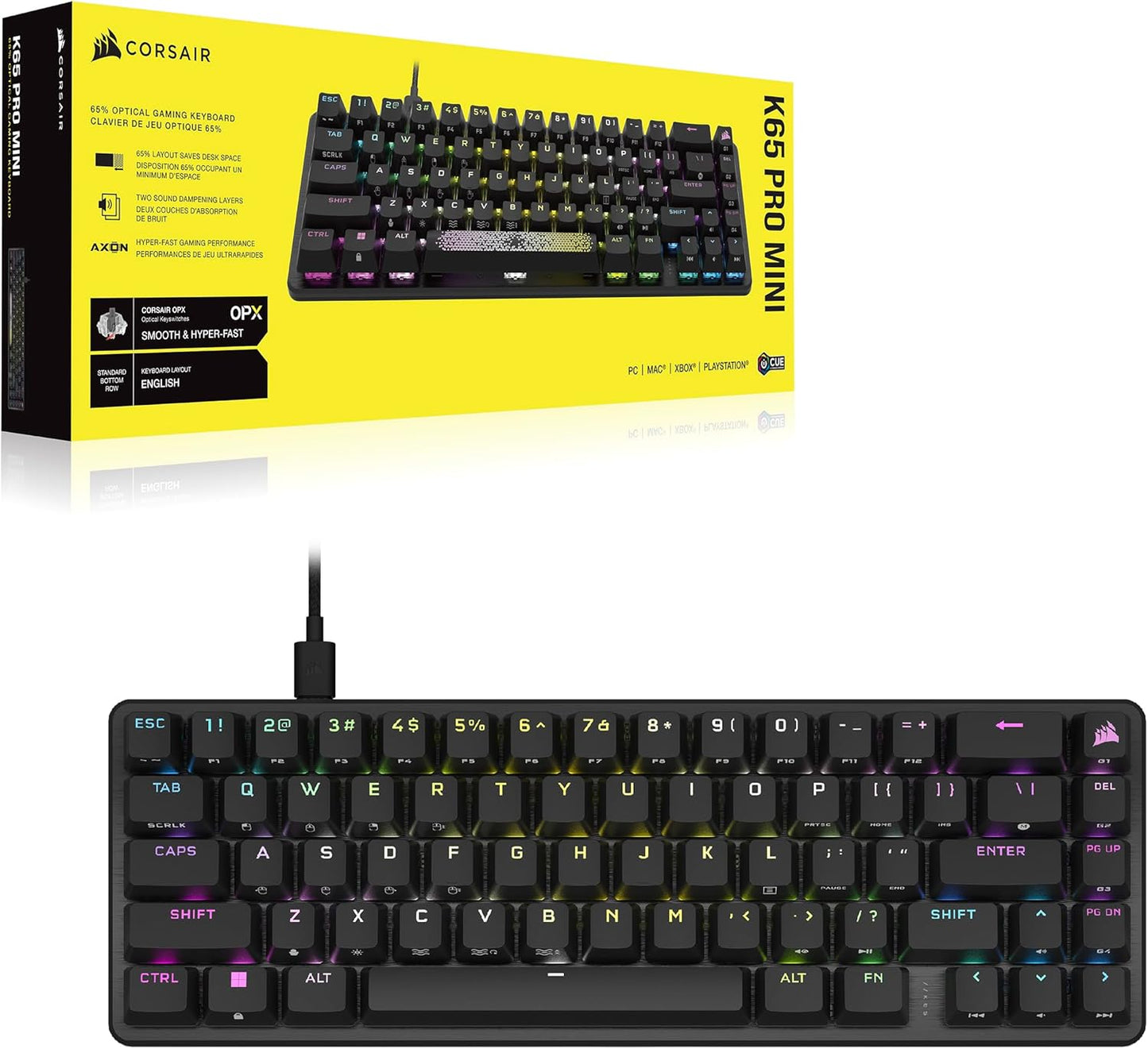 Corsair CH-91A401A-NA K65 PRO Mini RGB Gaming Keyboard