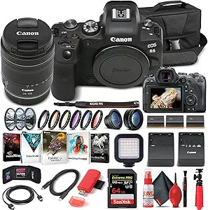 Canon 4082C022 EOS R6 Mirrorless Camera with 24-105mm Lens Bundle (Renewed)