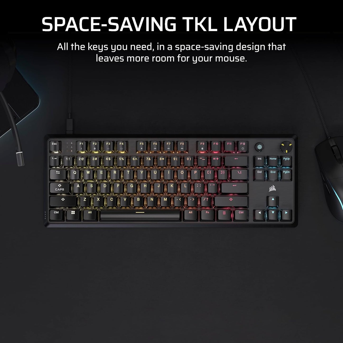 Corsair CH-911911E-NA K70 CORE TKL RGB Gaming Keyboard