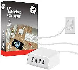 GE 36741 4-Port USB Desktop Charging Station