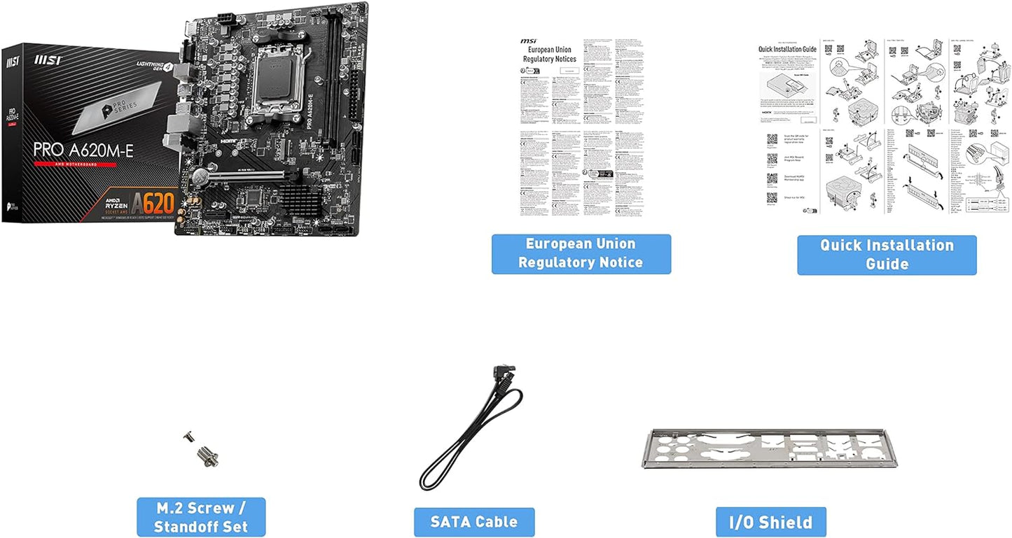 MSI PRO A620M-E AM5 DDR5 mATX Motherboard