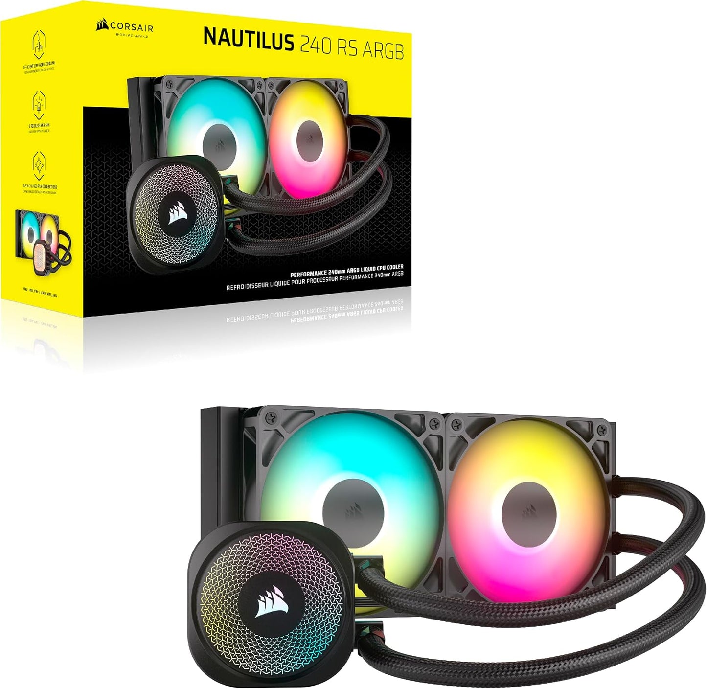 Corsair CW-9060092-WW Nautilus 240 RS ARGB Liquid CPU Cooler