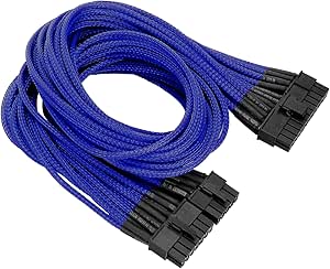 Thermaltake AC-009-CN5NAN-PB Sleeved 20+4Pin ATX Power Cable - Blue