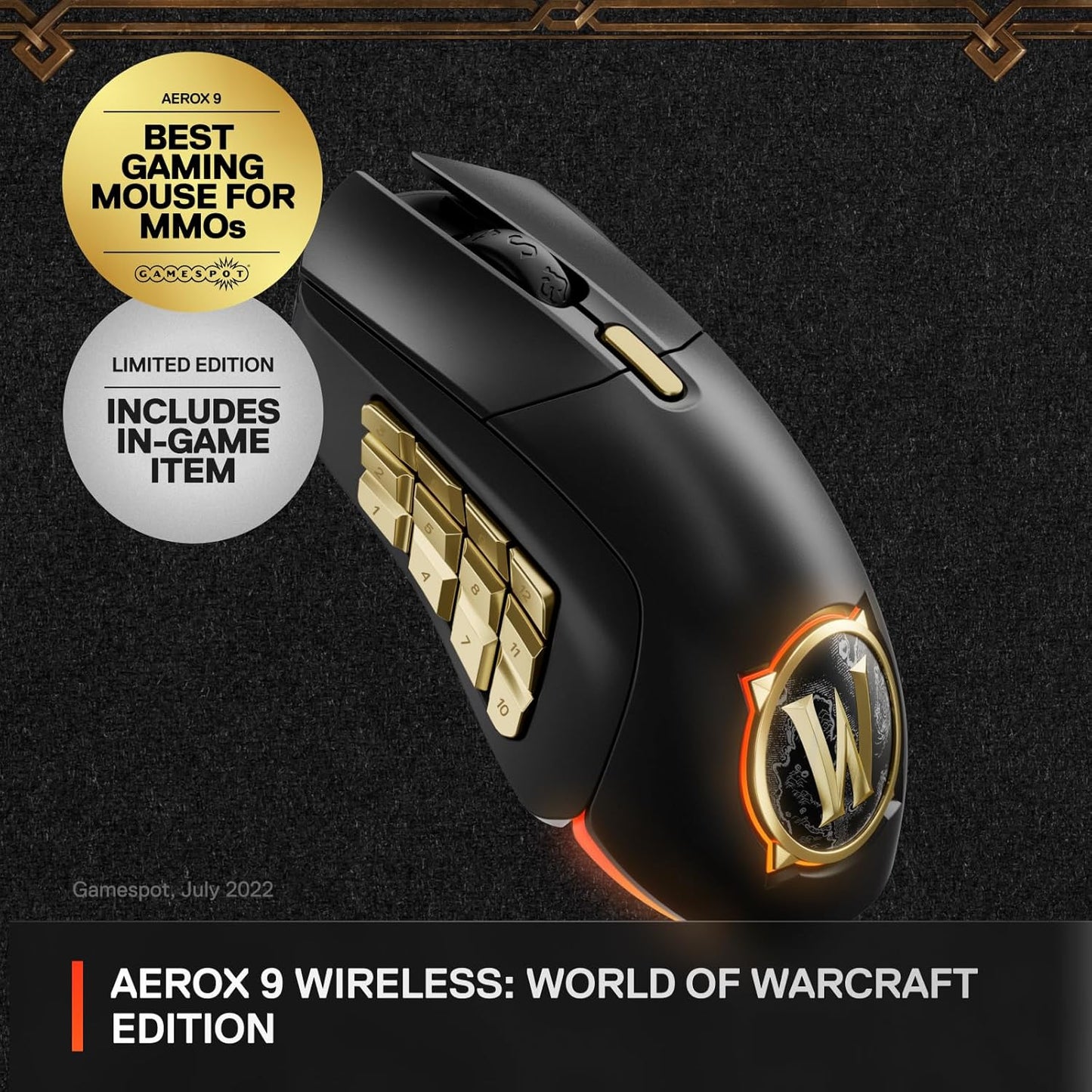 SteelSeries 62619 Aerox 9 Wireless WoW MMO Mouse
