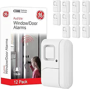 GE 45989 Personal Security Window & Door Alarm - 12 Pack