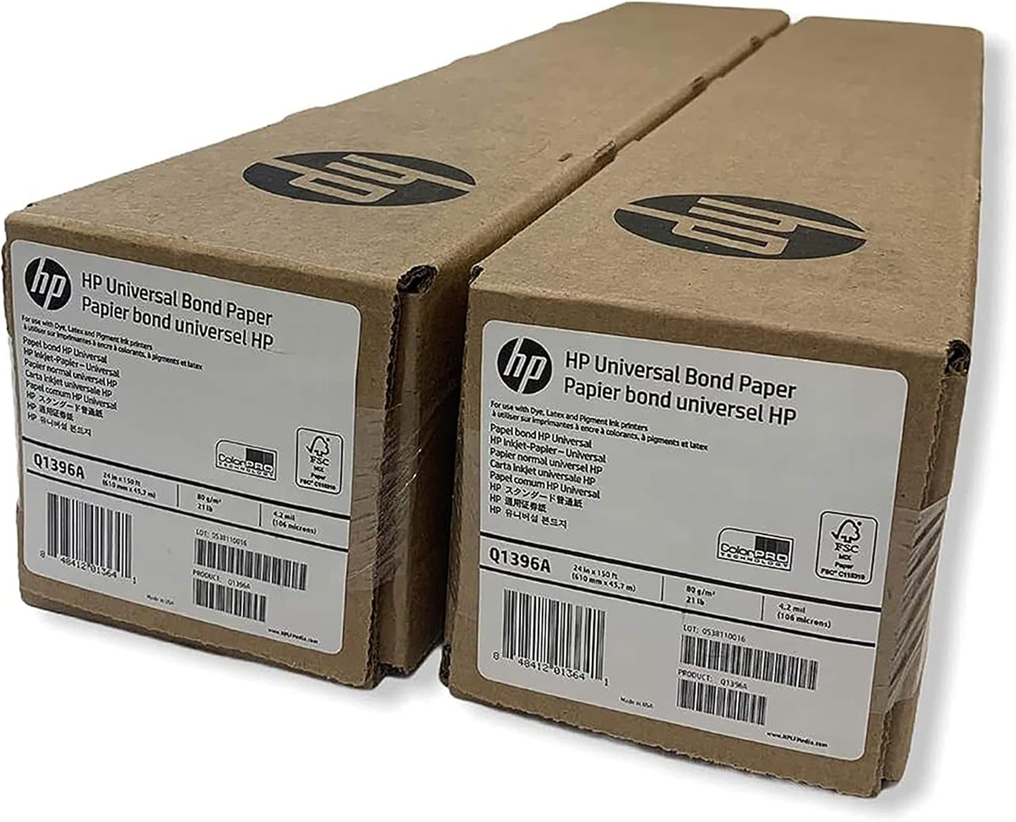 HP 40374 Wide Format Bond Paper - 24" x 150 ft, 2 Rolls