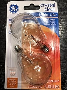 GE 75416 40W A15 Clear Incandescent Light Bulb 2-Pack
