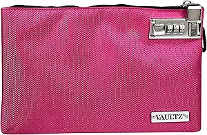 Vaultz VZ03907 Pink Locking Accessories Pouch 7x10 — main product image