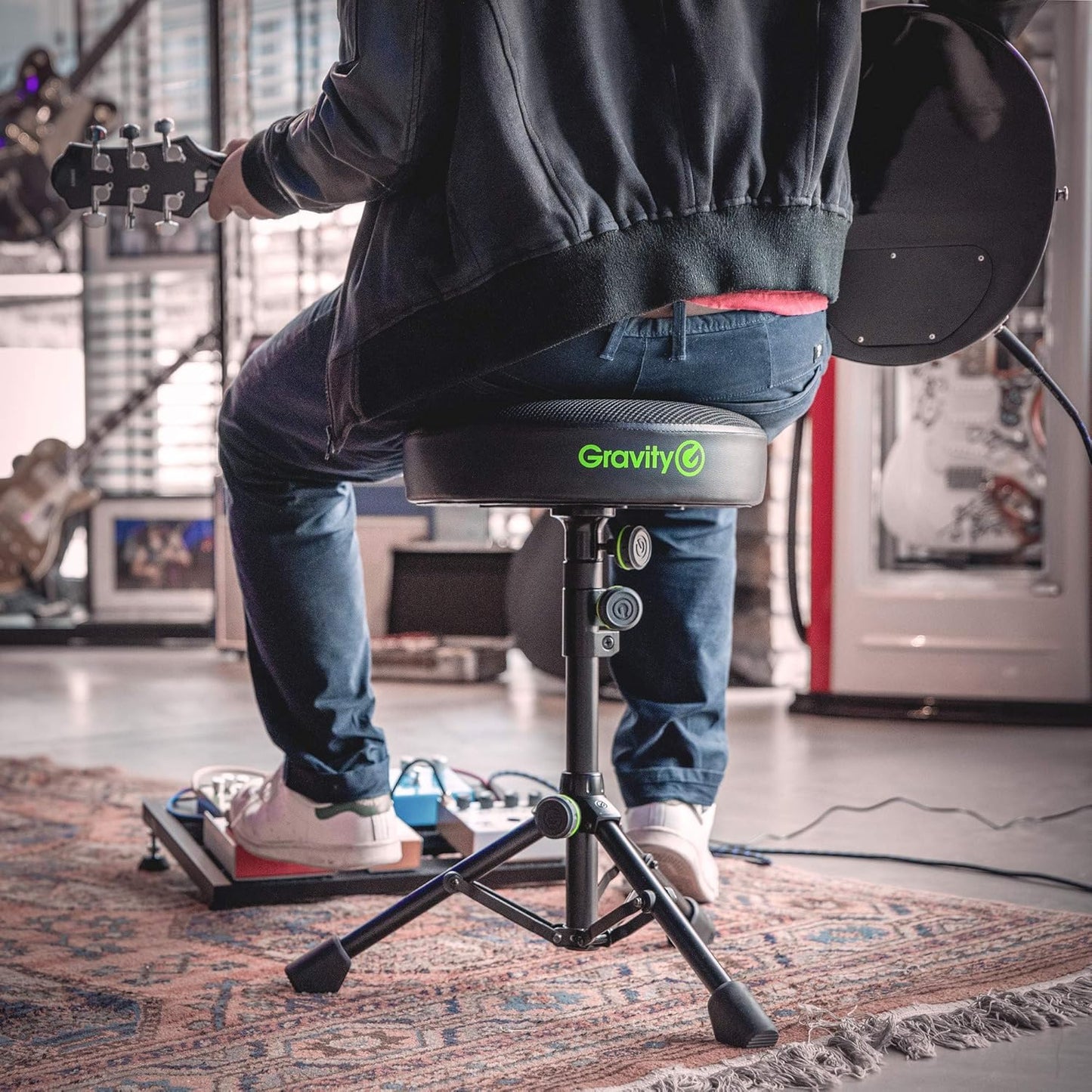 Gravity GFDSEAT1 Round Musicians Stool - Black