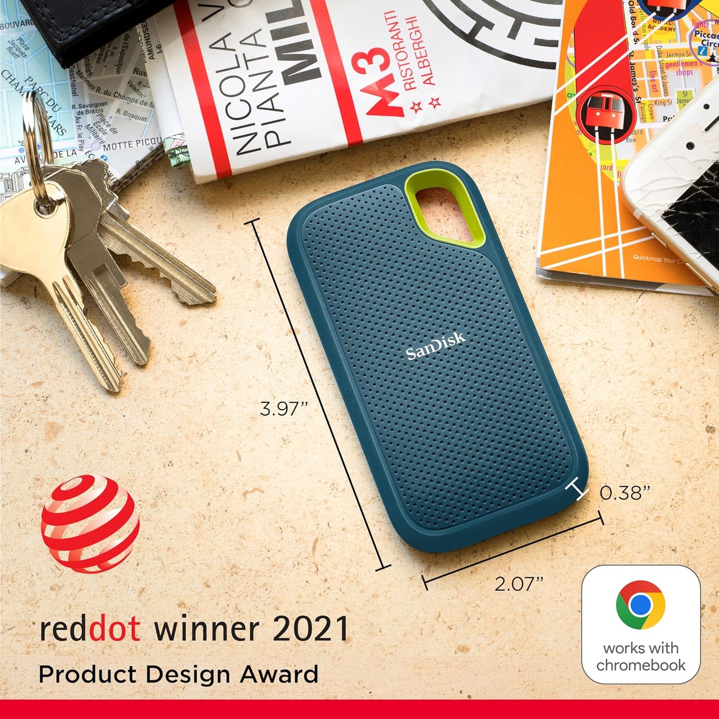 SanDisk SDSSDE61-2T00 Extreme Portable SSD 2TB