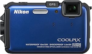 Nikon 26292 COOLPIX AW100 - Waterproof, GPS Digital Camera (Blue)