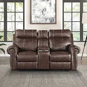 Lexicon 194840170259 Janwood Brown Reclining Loveseat — main product image