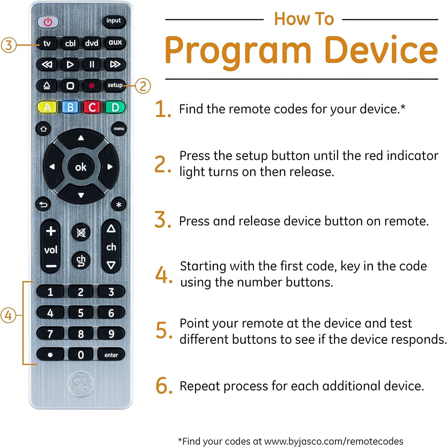GE 33709 Universal Remote Control - 4-Device