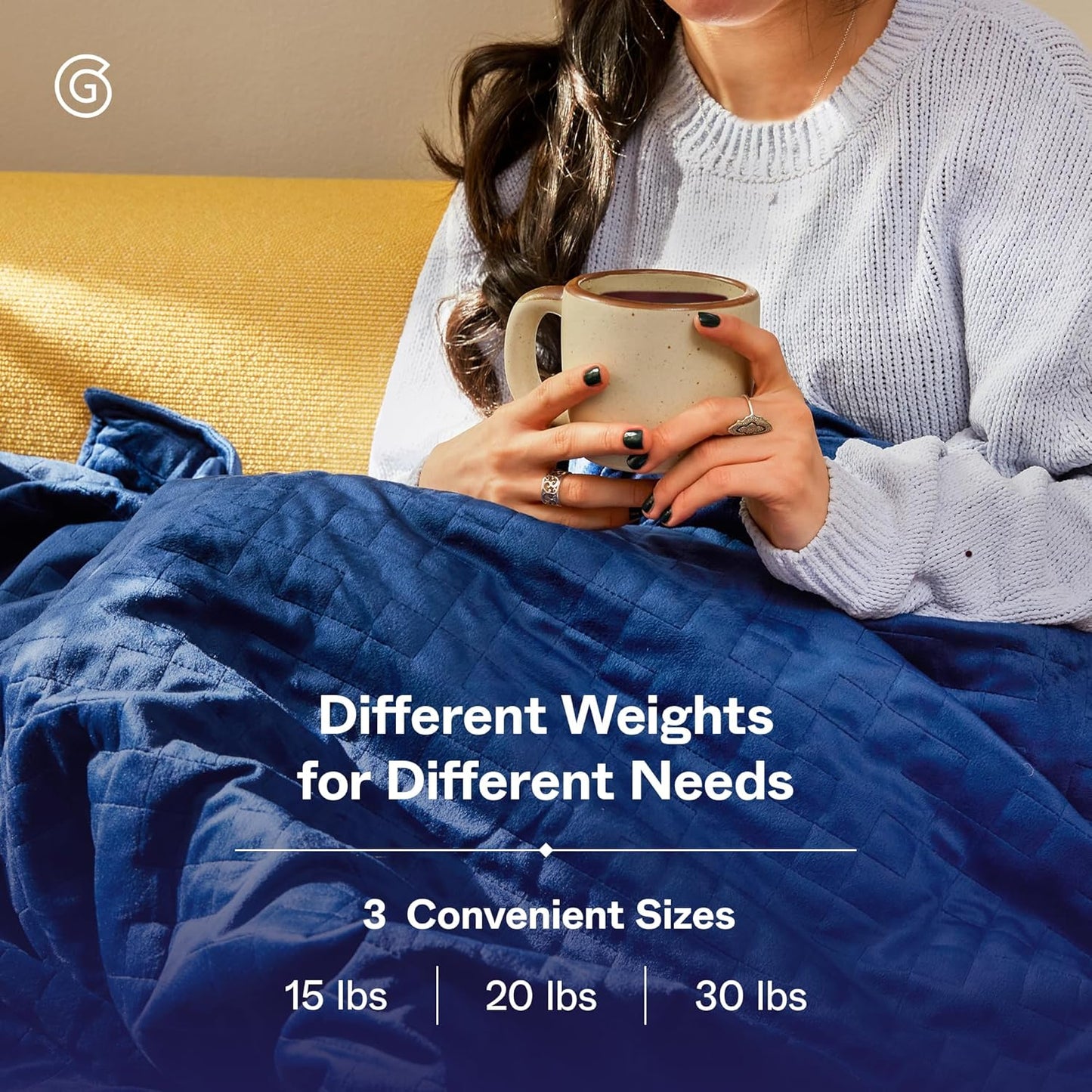 Gravity Weighted Blanket 35lbs Queen/King Size Navy