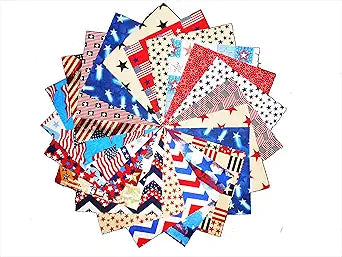 MDG 20 10" Layer Cake Patriotic Quilt Fabric Squares