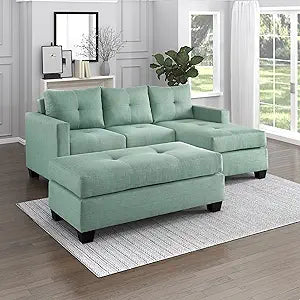 Lexicon 194840175551 Parris Teal Reversible Sofa Chaise