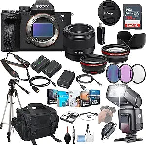 Sony ILCE-7M4/B a7 IV Mirrorless Camera 50mm Lens Bundle