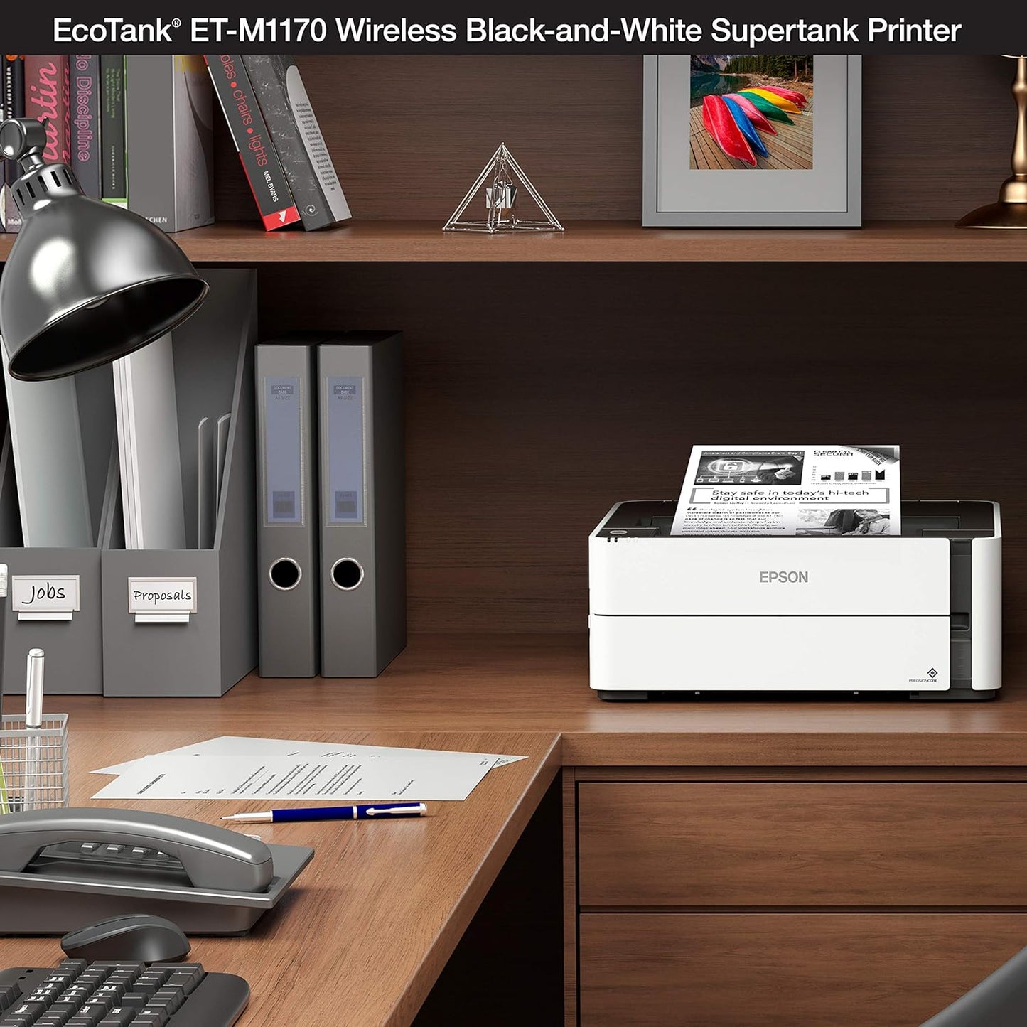 Epson ET-M1170 EcoTank Wireless Monochrome Printer with Ink