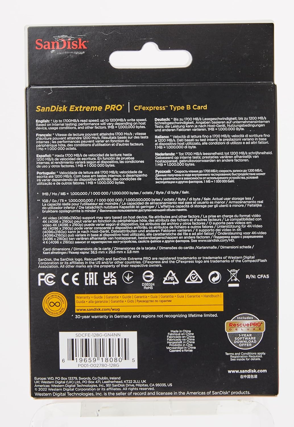 SanDisk SDCFE-128G-GN4NN 128GB Extreme Pro CFexpress Type B