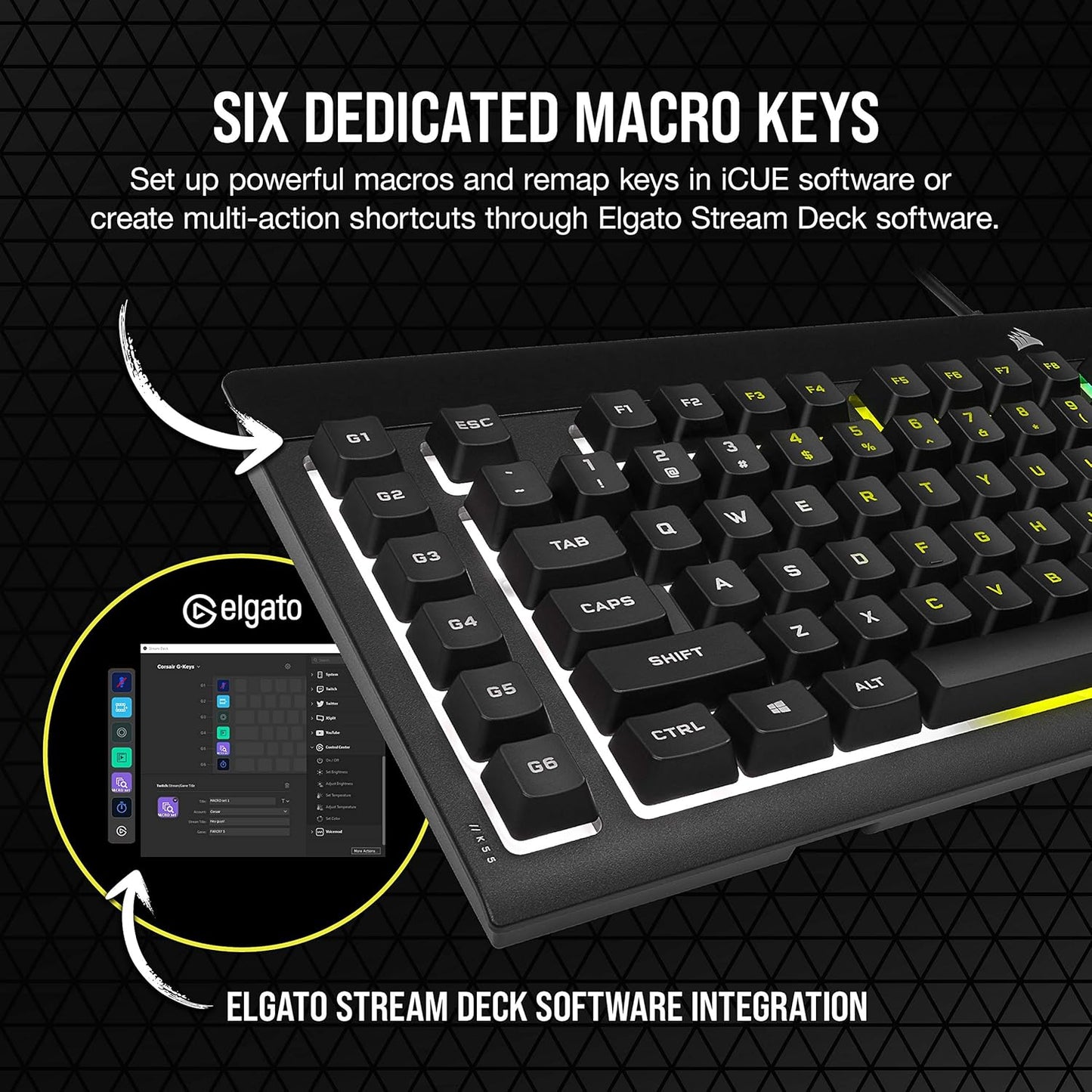 Corsair CH-9226765-NA/FF K55 RGB Pro Gaming Keyboard