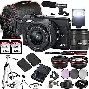 Canon EOS M200 Mirrorless Camera 15-45mm Lens Bundle (Renewed)