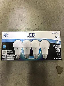 GE A19 LED Light Bulbs - 10 Watt Soft White 4-Pack